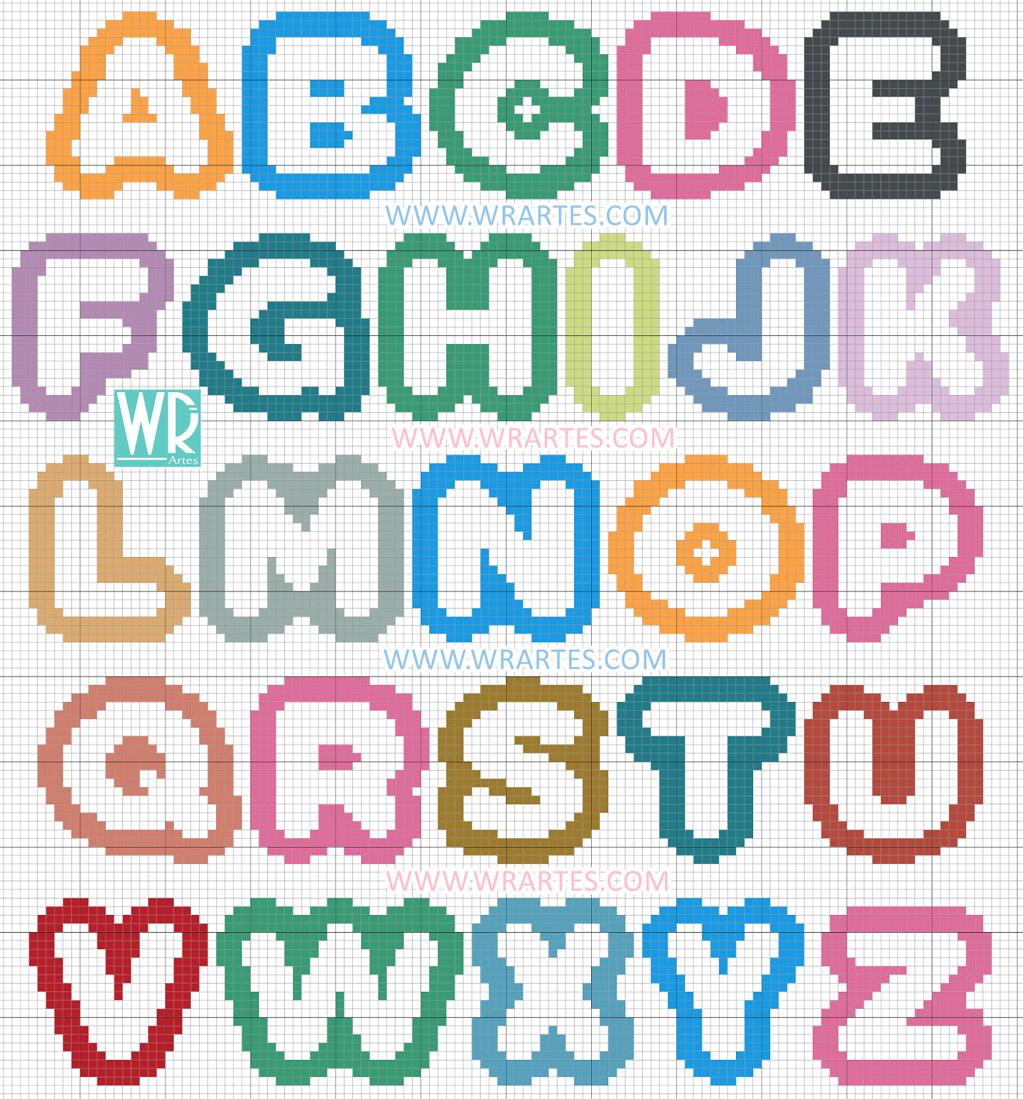 grafico alfabeto nomograma letras infantil bebê ponto cruz