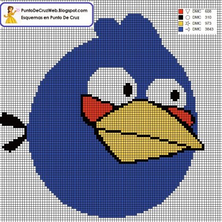 Angry Birds Passaro Azul 03 em ponto cruz