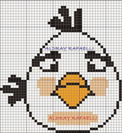 Angry Birds Passaro Branco 02 em ponto cruz