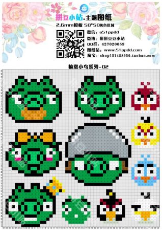 Angry Birds personagens 05 em ponto cruz