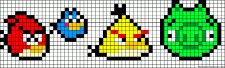 Angry Birds personagens 08 em ponto cruz