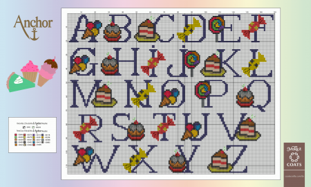 Monograma Alfabeto Doces BordadoPontoCruz com