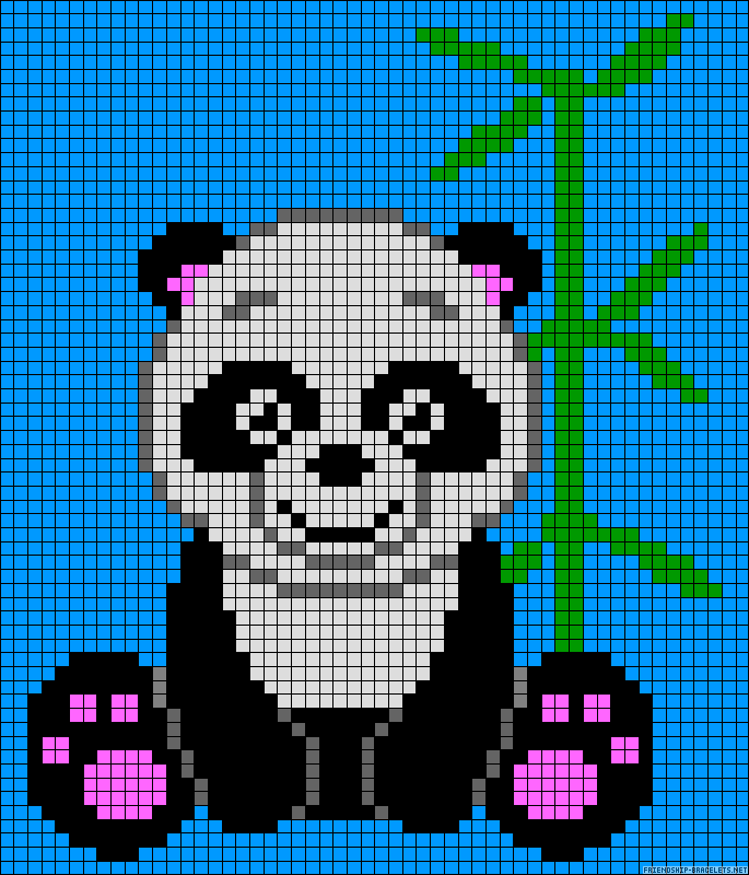 Desenhos Bebê panda fofo de ponto-cruz gratuitos