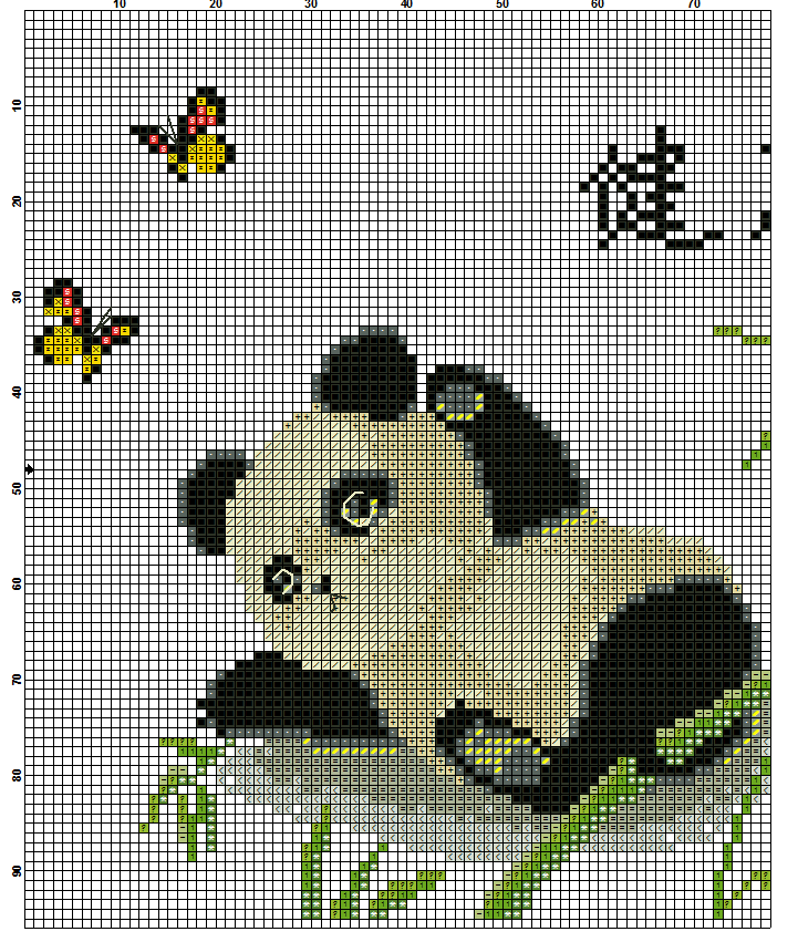 Urso Ursinho Panda BordadoPontoCruz 004
