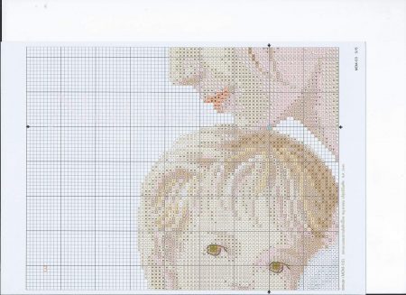 Quadro Mãe segurando Bebê Delicado BordadoPontoCruz 04