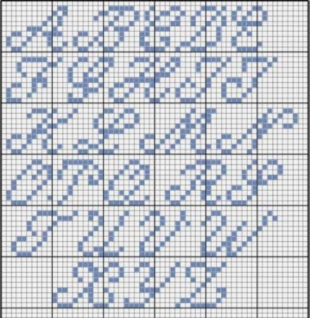 Monograma Alfabeto Pequenos BordadoPontoCruz com 54