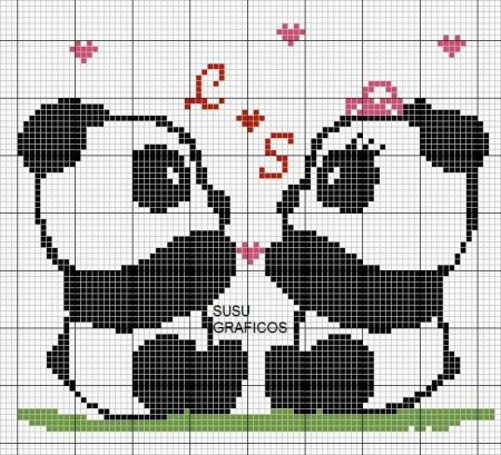 Urso Ursinho Panda BordadoPontoCruz 016