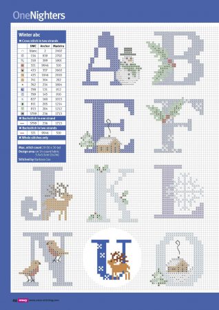 Alfabeto Natal Neve Azul BordadoPontoCruz 02