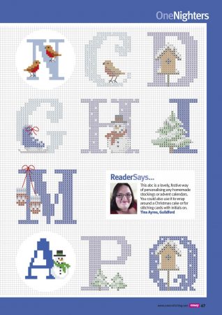 Alfabeto Natal Neve Azul BordadoPontoCruz 03