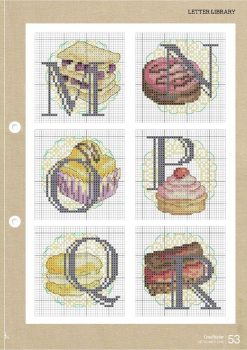 Monograma Alfabeto Doces BordadoPontoCruz 03d