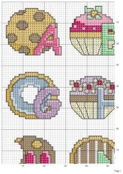 Monograma Alfabeto Doces BordadoPontoCruz 04a