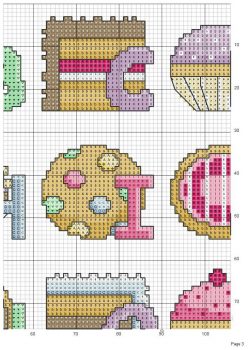 Monograma Alfabeto Doces BordadoPontoCruz 04c