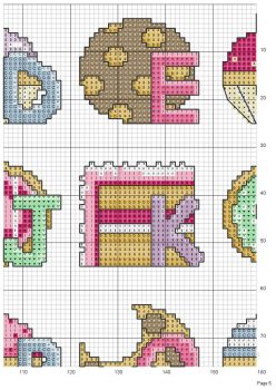 Monograma Alfabeto Doces BordadoPontoCruz 04e