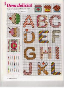 Monograma Alfabeto Doces BordadoPontoCruz 05a