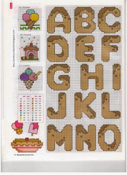 Monograma Alfabeto Doces BordadoPontoCruz 06a