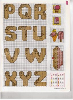 Monograma Alfabeto Doces BordadoPontoCruz 06b